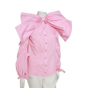 Neubyrne Women's Pink Bow Tie Blouse Top - New - Size XS